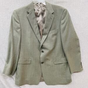 Hart Schaffner Marx Suit Jacket Mens 44R Houndstooth Gold Trumpeter